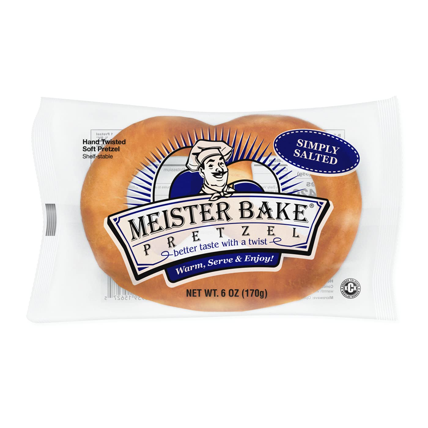 Meister Bake Salted Pretzels, 6 oz. (Case of 48)
