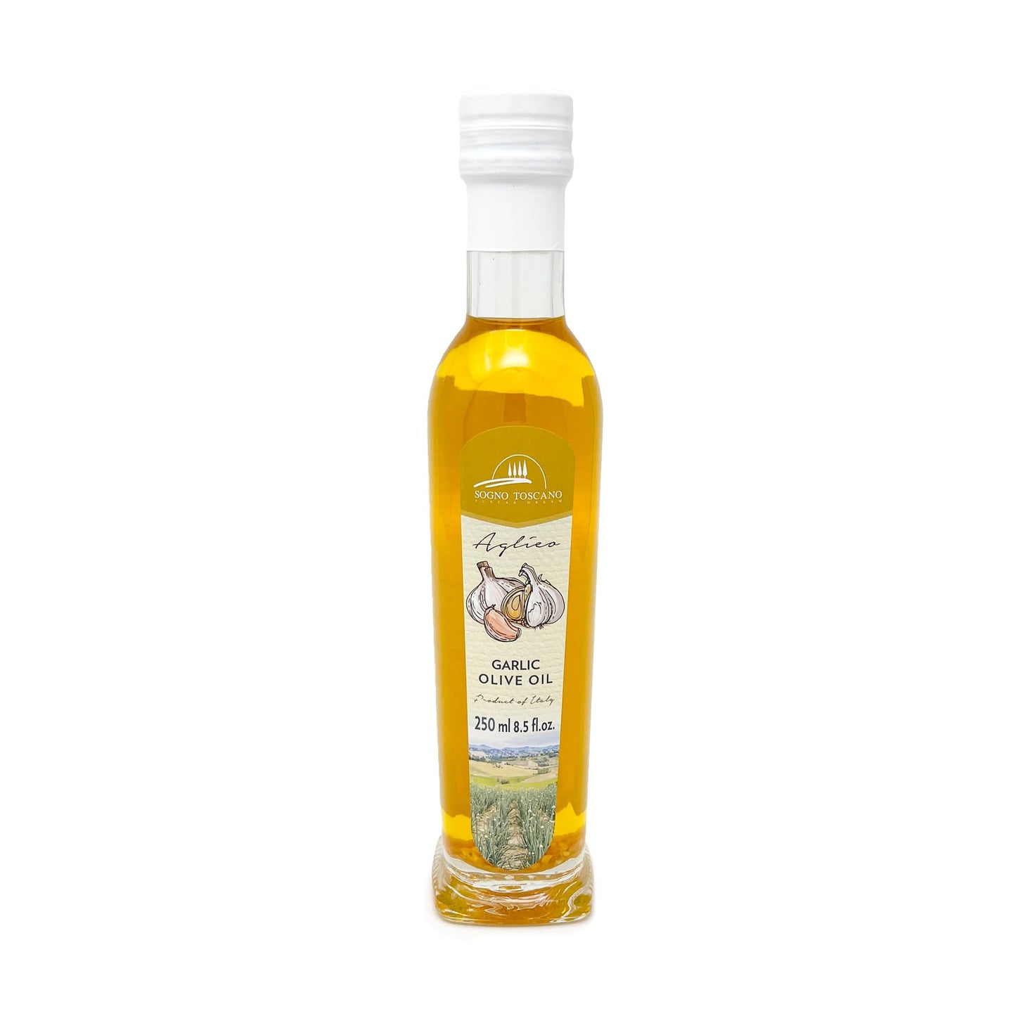 Sogno Toscano Garlic Oil, Extra Virgin Olive Oil, Natural Garlic Flavor, 8.45 fl oz