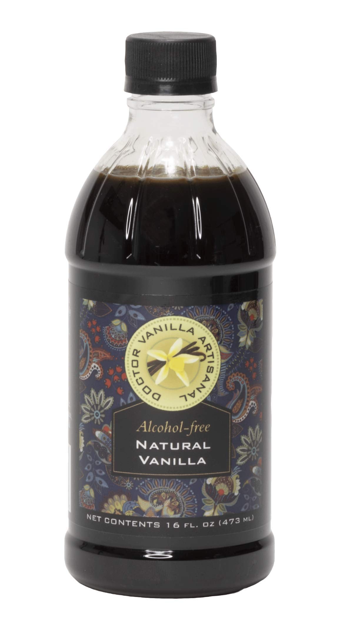DOCTOR VANILLA ARTISANAL Alcohol-Free Natural Vanilla Extract, Small Batch, Madagascar Bourbon Vanilla Pods, 16 oz