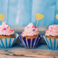 AimtoHome Glitter Heart Cupcake Toppers, Pack of 50, Gold Paper Decorations, Model CCT-003