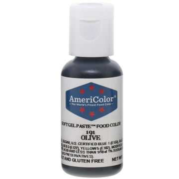 Americolor, Olive, 0.75 Ounce Bottle, Soft Gel Paste Food Color