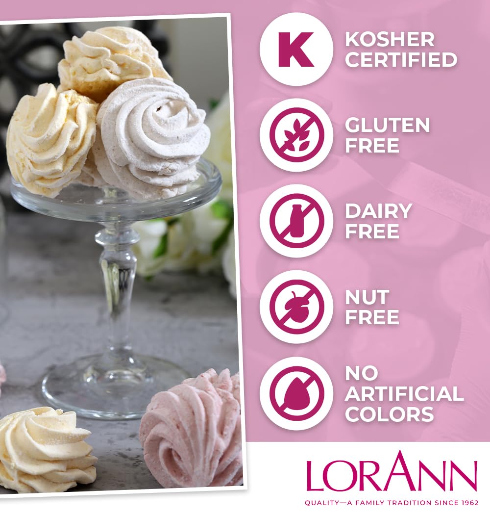 Lorann Oils Meringue Powder - Gluten-Free, Kosher & Nut-Free - Essential For Royal Icing, Baking & Decorating - No Artificial Co