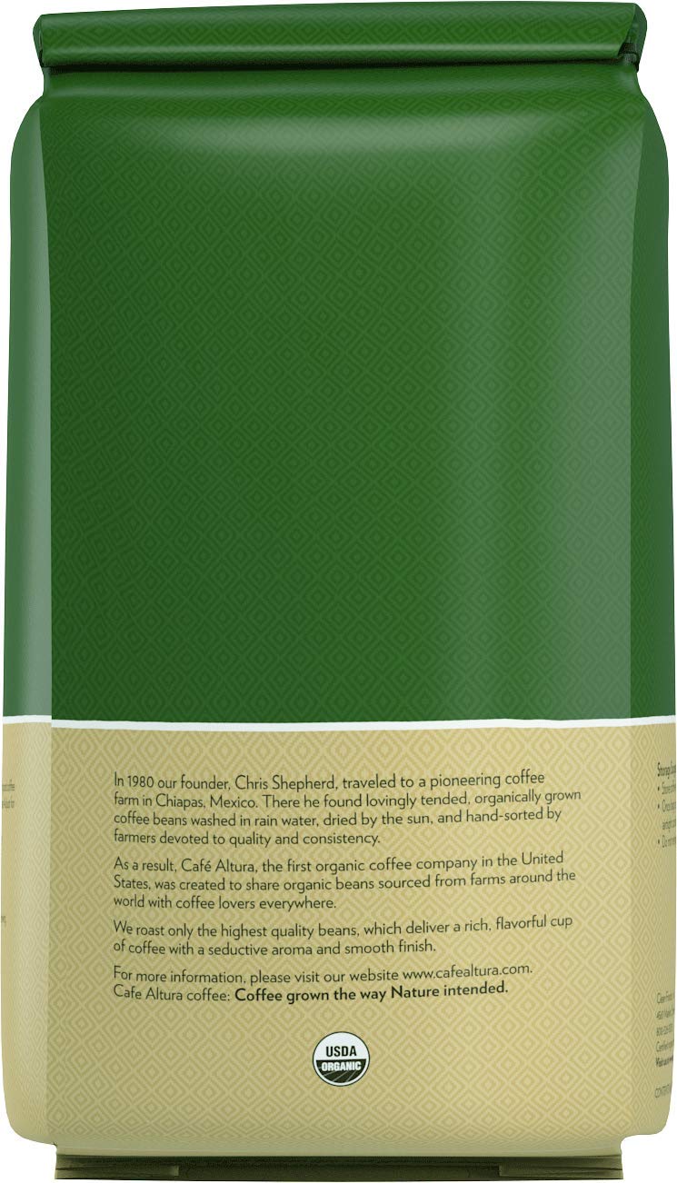 Cafe Altura Organic Coffee Whole Bean Organic Coffee, 5 Pound, Espresso, 80 Oz