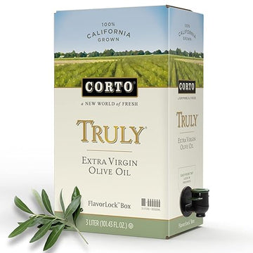 Corto Truly® | 100% Extra Virgin Olive Oil | Floral Notes | Cold Extracted In State-Of-The-Art Mill | Straight From Official Corto Olive Groves & Oil Producer | Oxygen-Free, Light Free Flavorlock Box