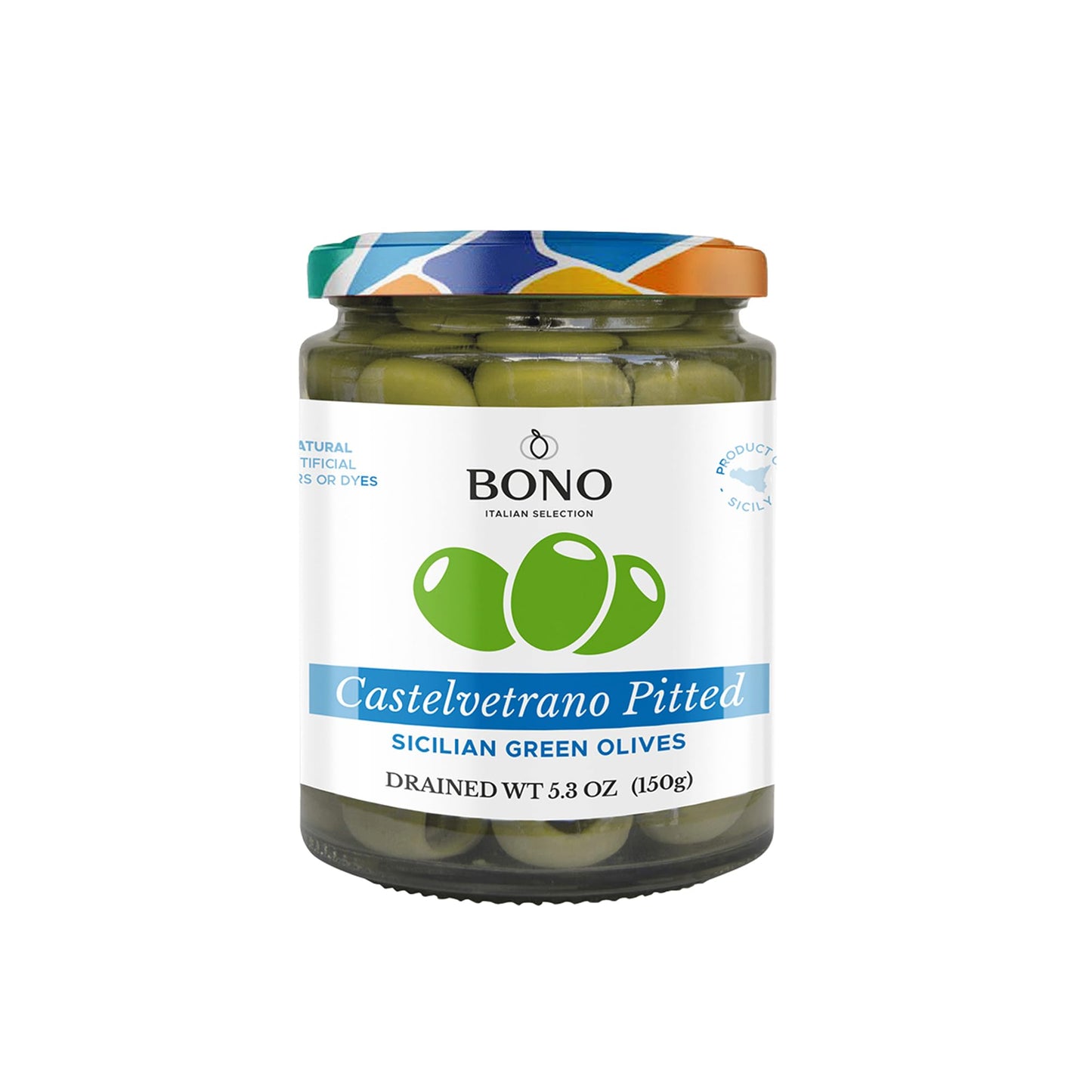 Bono Italian Gourmet Olives | Product Of Italy | All Natural | No Artificial Colors Or Dyes | Non-Gmo Verified, (Pack Of 2) (5.3