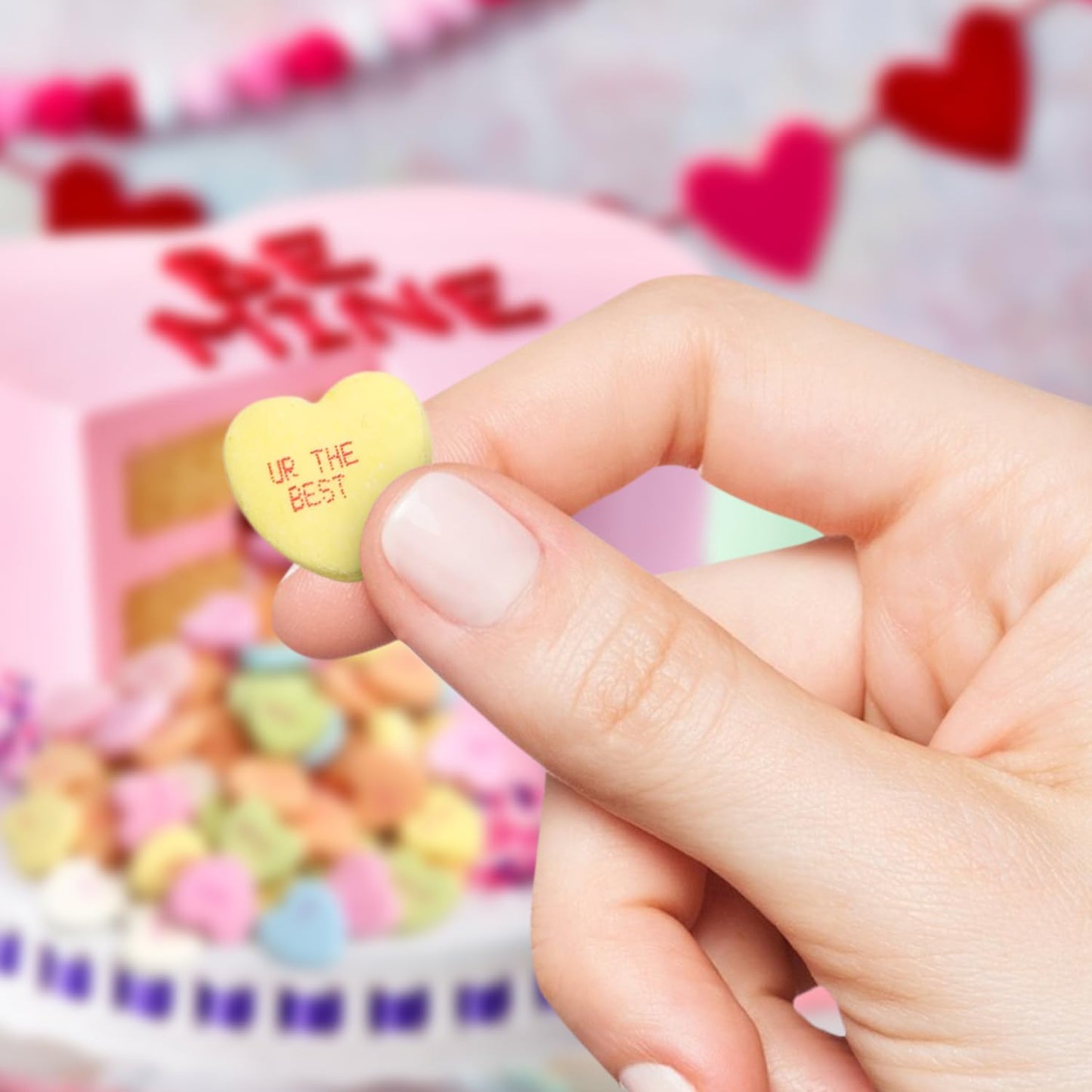 Taboom Valentines Day Bulk Conversation Hearts Candy - 5 lb Resealable Bag, Crunchy   for Kids Classrooms & Candy Buffets