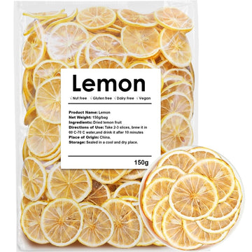 Dehydrated Dry Lemon For Cocktails, Dried Lemon 5.3oz/150g, 100% Natural & No Additives, No Sugar Added (5.3 oz)