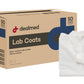 Dealmed Sms 3X-Large White Lab Coat - Disposable Medical Lab Coats, No Pockets, Breathable And Durable (Case Of 50)