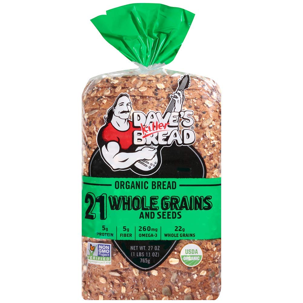 Daves Killer Bread Organic Bread, 21 Whole Wheat Grains & Seeds, 27 Oz (Pack of 8)