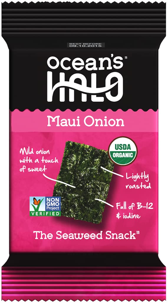 Ocean'S Halo Organic Maui Onion Seaweed Snacks, 1 Case (12 Units)