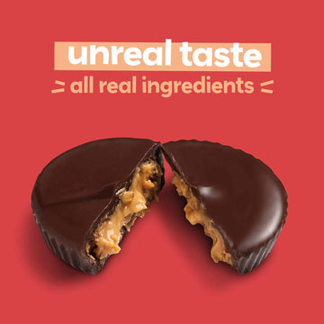 Unreal Dark Chocolate Peanut Butter Cups | Vegan, Gluten Free, Less Sugar | 40 Cups