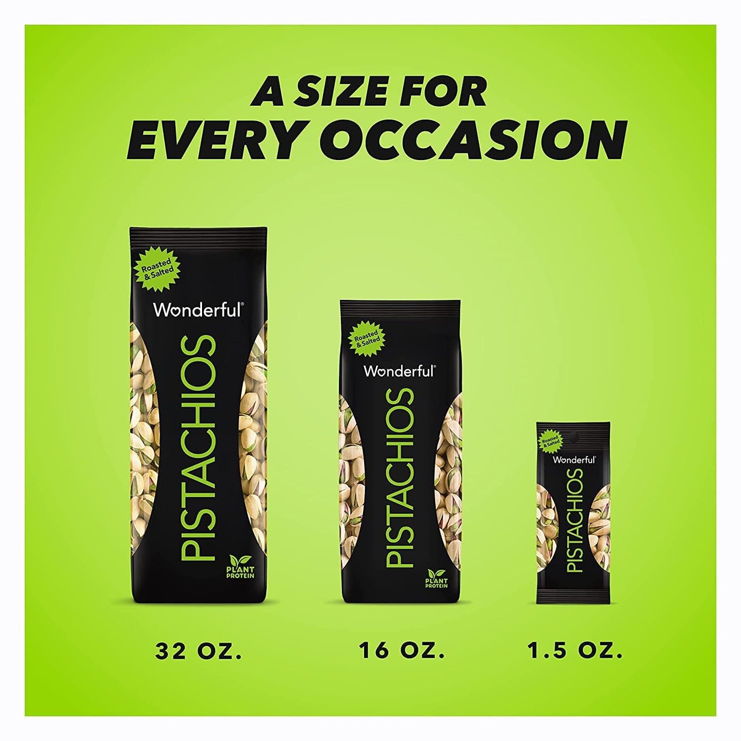 Wonderful Pistachios In Shell, Roasted & Salted Nuts, 1.5 Ounce Bags (Pack Of 24), Protein Snack, On-The Go, Individually Wrappe