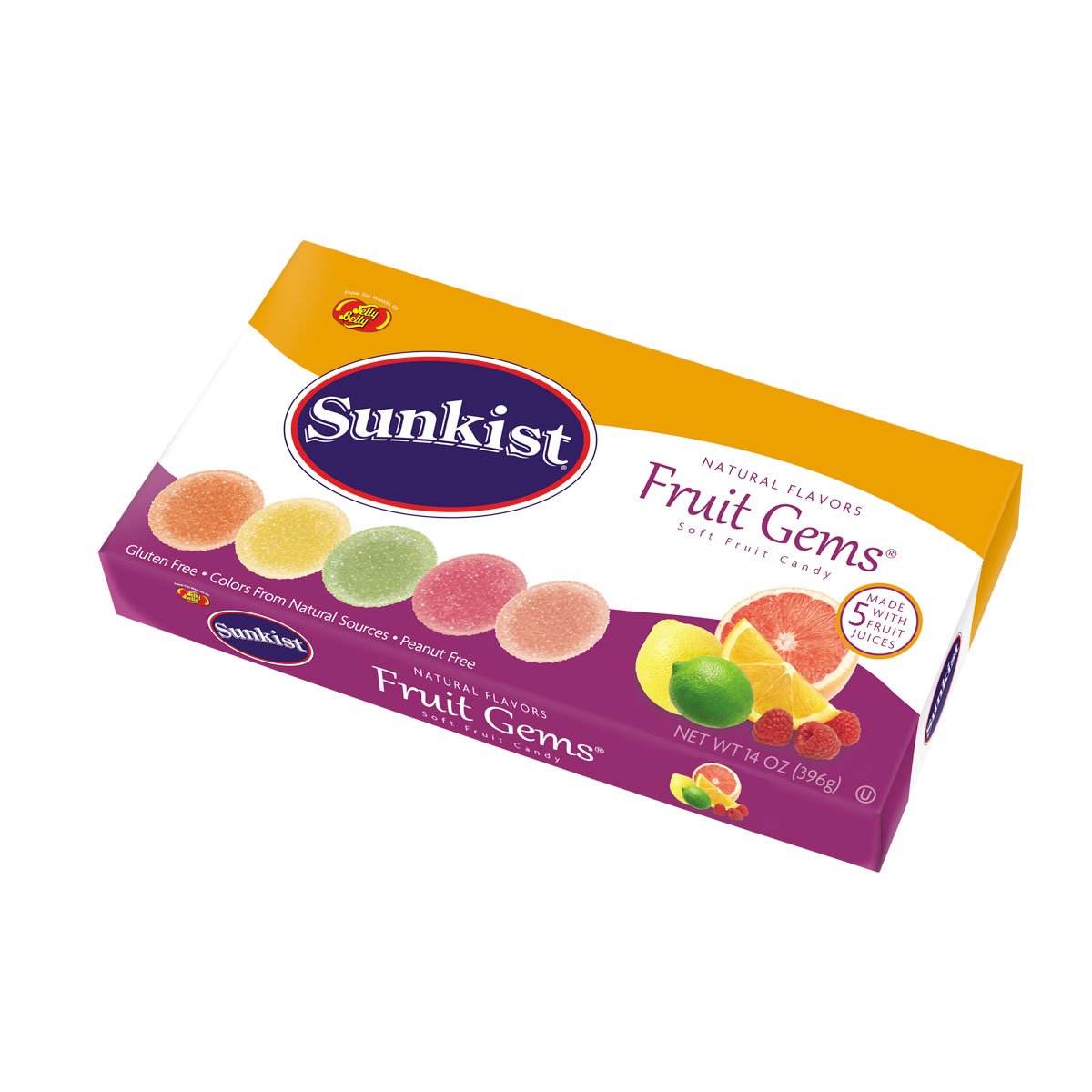 Jelly Belly Sunkist® Fruit Gems Box - 14 Ounces Of Assorted Flavors - Made With Real Fruit Juices - Genuine, Official, Straight From The Source