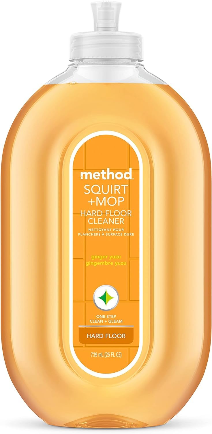 Method Hardwood Floor Cleaner Squirt + Mop Bottle, Ginger Yuzu, For Sealed Hardwood And Laminate Floors, 25 Fl Oz (Pack Of 2)