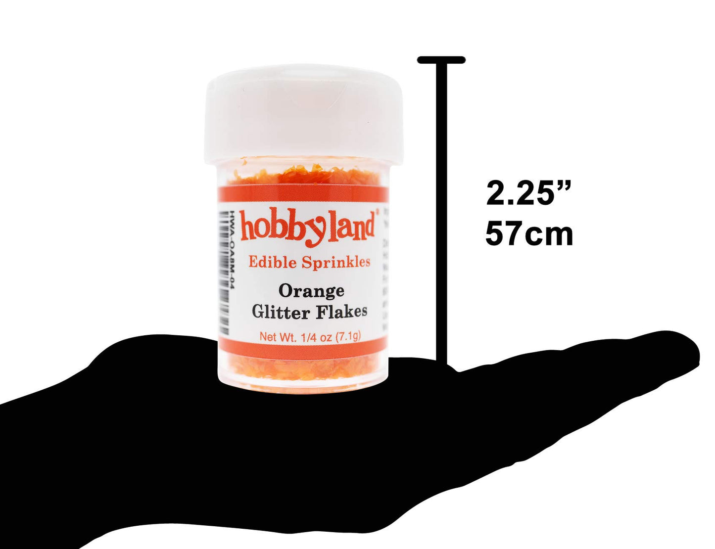 Hobbyland Edible Glittery Flakes (Orange Glitter Flakes, 1/4 oz)