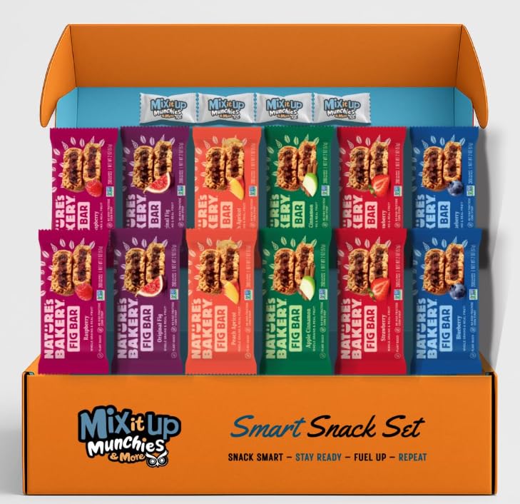 Whole wheat Fig Bars Original Real Fruit - 36 ct. 6 Boxes, 2 Ounce (Pack of 36) + 4 MIMM Mints |Great for a gift basket idea.