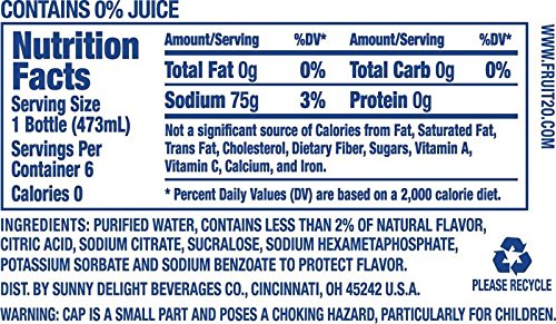 Fruit2O Zero Calorie Flavored Water, Strawberry, 6 Count, 384 Fl Oz (Pack of 4)