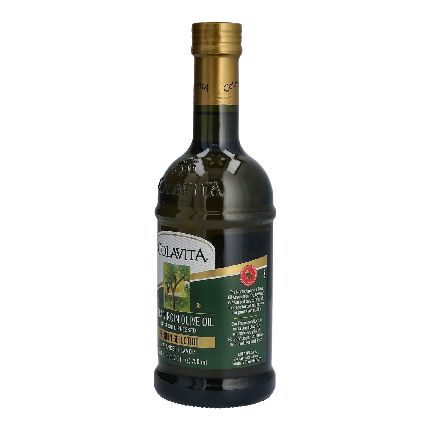 COLAVITA Extra Virgin Olive Oil, Premium S , 25.5 Fl Oz Glass Bottle, Model 00224452
