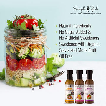 Simple Girl Salad Dressing-3 Bottle Pack- Sweet Vinaigrette, Sweet Mustard And Citrus Ginger