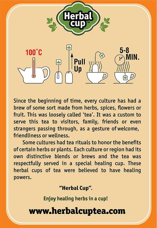 Herbal Cup Turmeric Tea, Organic Ginger & Black Pepper, Caffeine-Free, 16 Count, Pack of 1, Model 0609224863165