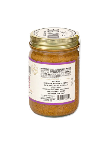 Big Spoon Roasters Chai Almond & Peanut Butter, Keto Friendly, 26 Ounces, Vegan, Low Sugar, Crunchy Nut Butter, Pack of 2