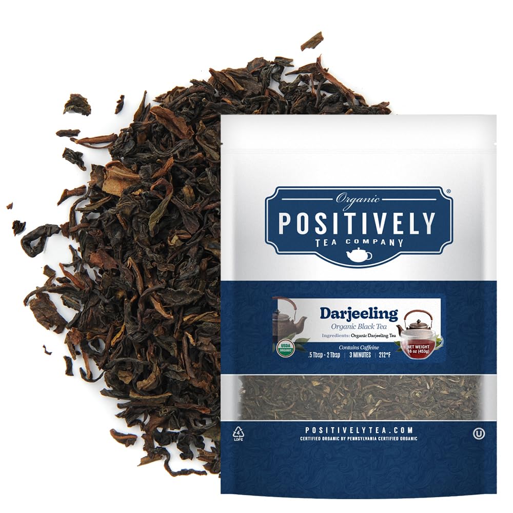 Organic Positively Tea Company Darjeeling Black Tea Loose Leaf 16 Ounce