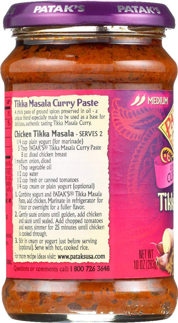 Pataks, Tikka Masala Curry Paste, 10-Ounce (6 Pack)