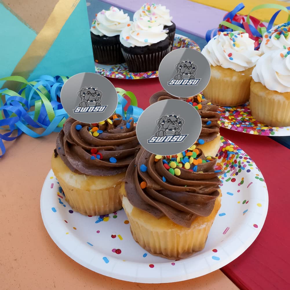 Southwestern Oklahoma State University Secondary Logo Cupcake Picks Toppers Decoration Set Of 6