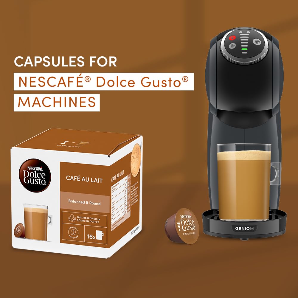 Nescaf? Dolce Gusto Caf? Au Lait (Pack Of 3, Total 48 Capsules)