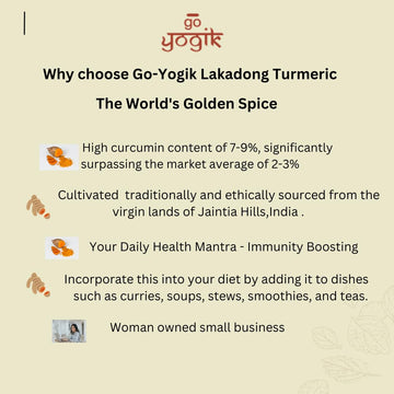 Go-Yogik Lakadong Turmeric [ 5.3 Oz ] High Curcumin >9%,Lab Tested. Grown In Himalayas-India- Direct From India
