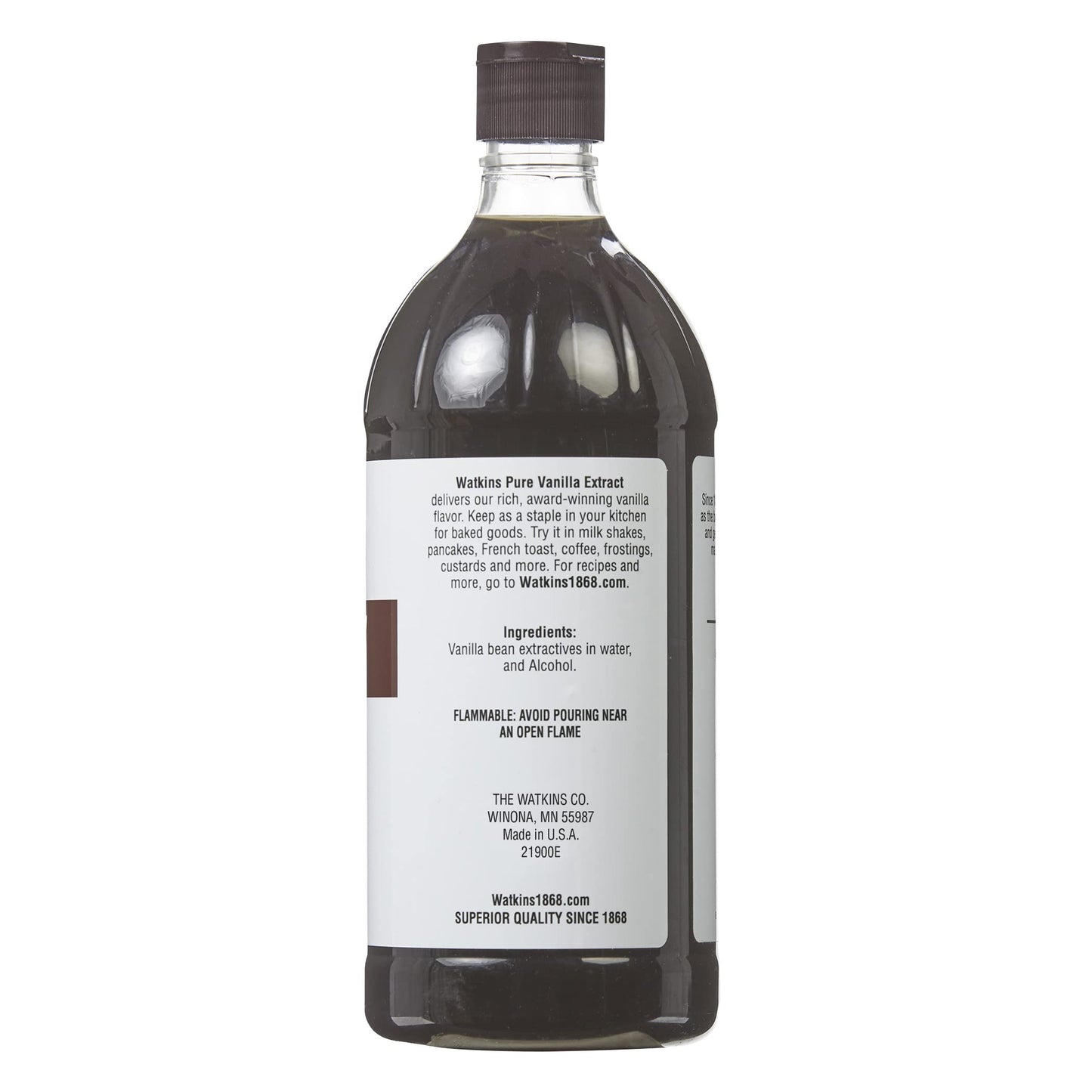Watkins Pure Vanilla Extract, With Madagascar Vanilla Beans, Non-Gmo, Kosher, 32 Oz Bottle, 1-Pack