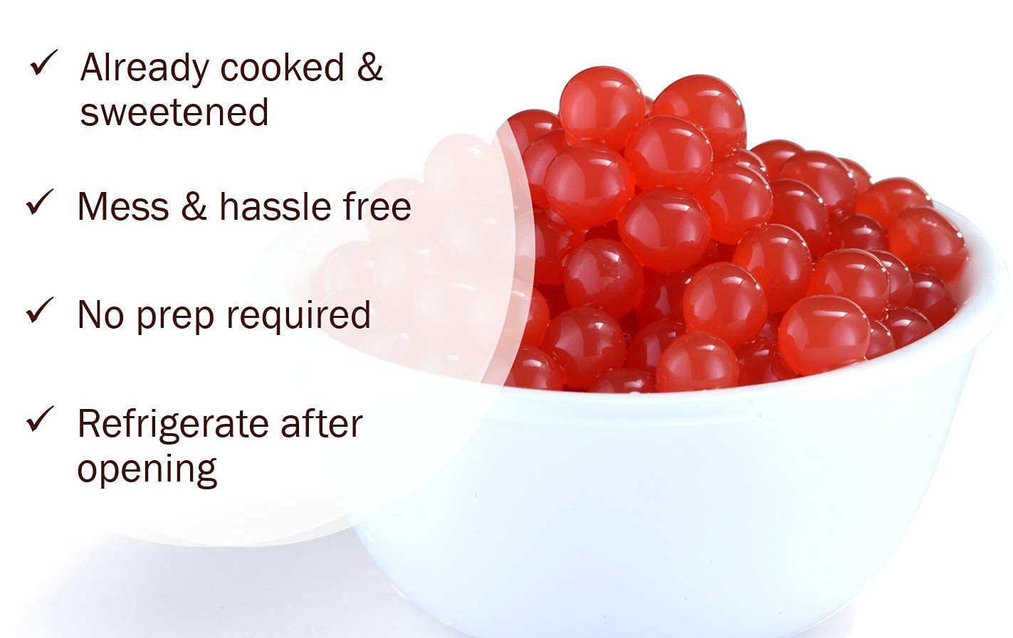 BREXONIC Boba Pearls, Pomegranate Popping Bursting Boba, Tapioca Pearls For Bubble Tea (Pomegranate, 1 LB 1 Pack)