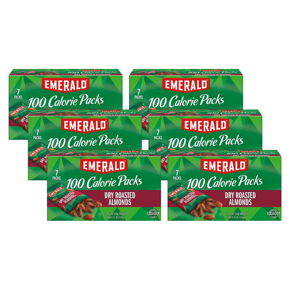 Emerald Nuts Cocoa Roast Almonds, 100 Calorie Packs, 7 Count, 4.34 Oz (Pack of 6)