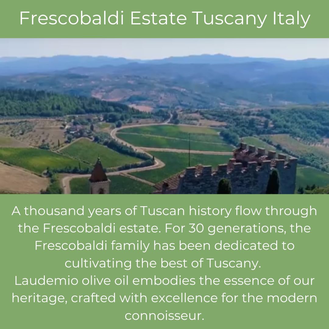 Frescobaldi Laudemio Extra Virgin Olive Oil, 8.45 Fl Oz, 250Ml, 2 Pack, Premium, Award Winning Product Of Tuscany, Italy, Fruity