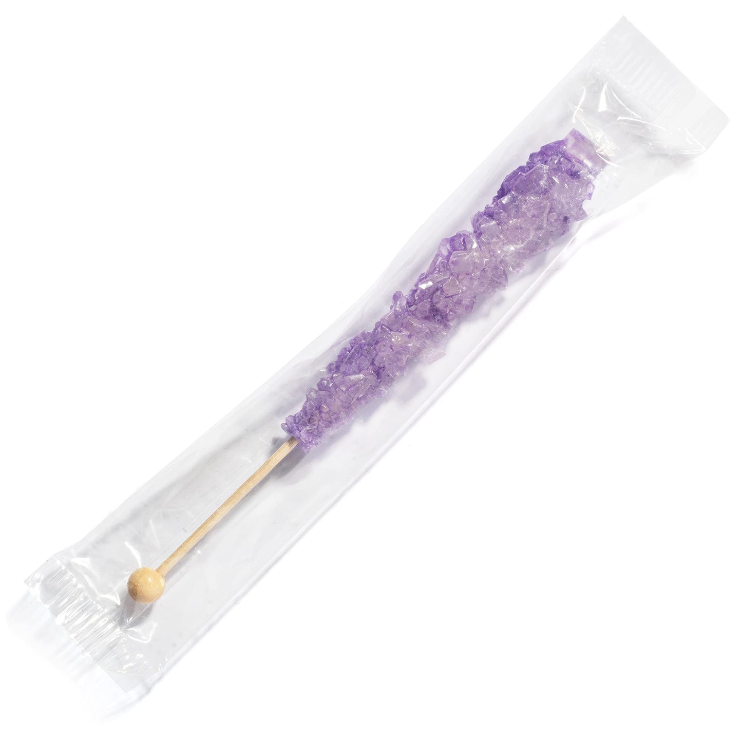 Candy Envy - Iridescent Lavender Rock Candy Sugar Sticks - Tutti Frutti Flavored - 12 Indiv. Wrapped