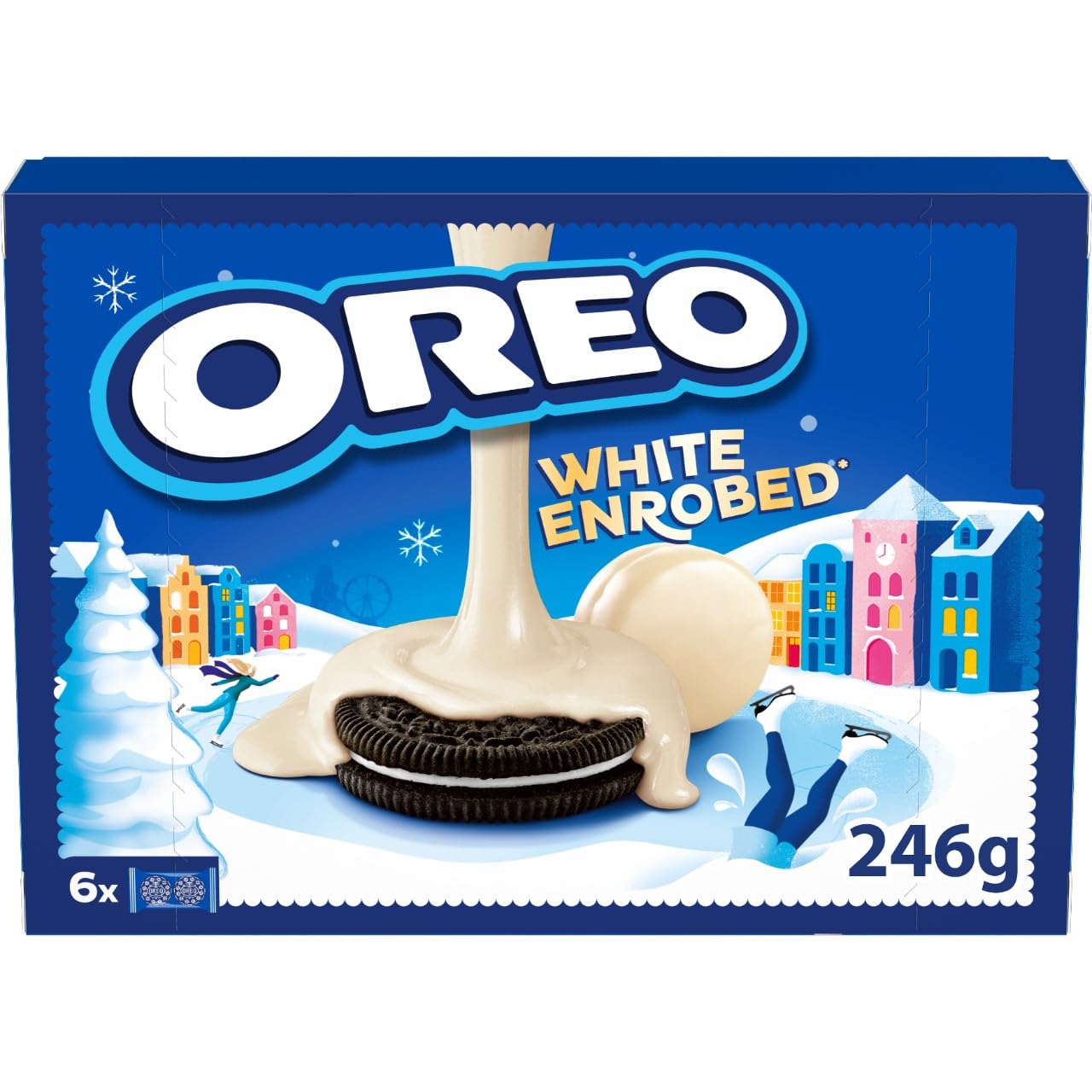 Oreo Snowy Enrobed White Chocolate Coated Biscuits 6pk 246g