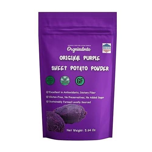 Orgnisulmte Original Purple Sweet Potato Powder 100% Pure Natural Premium Purple Yam Powder For Food Coloring No Gmo Vegan Friendly 5.64Oz(160G)