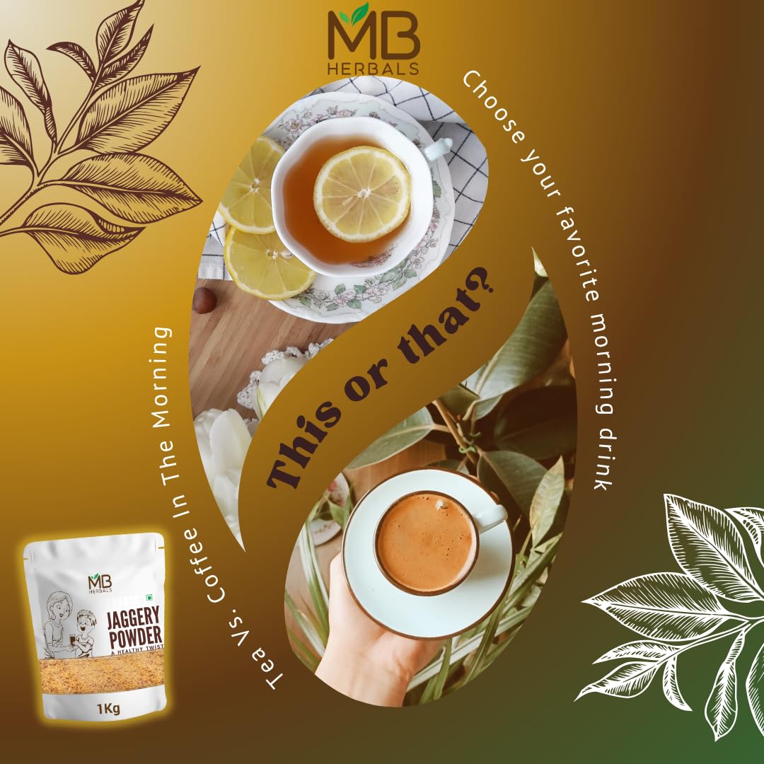 Mb Herbals Jaggery Powder 2.2 Lb (1 Kg / 35 Oz) | Raw Untreated Jaggery Powder | No Anti-Caking Agent Used | No Preservative | Absolutely Natural