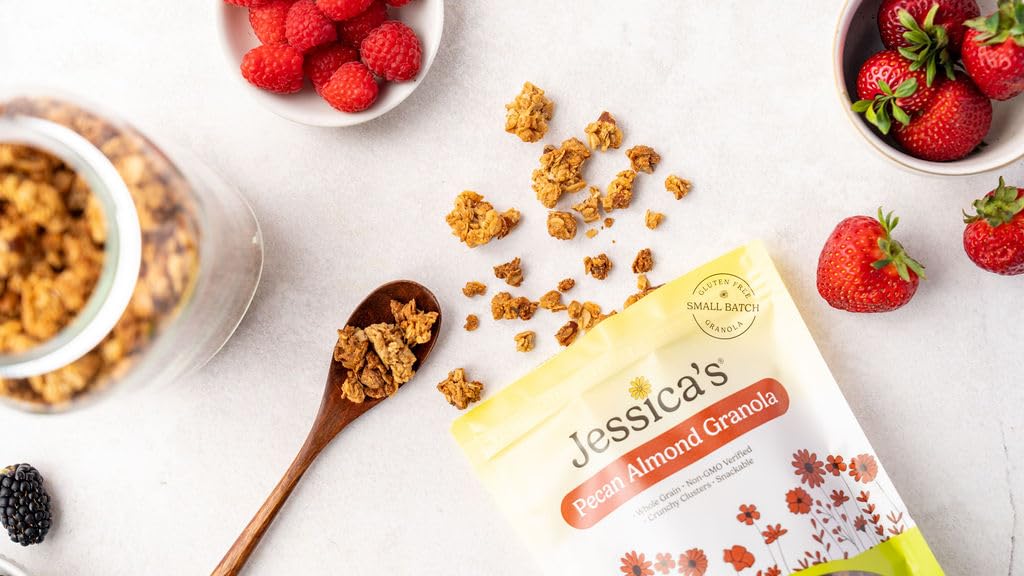 Jessicas Natural Foods Gluten-Free Granola - Pecan Almond, 11 oz, Non-GMO, All-Natural Breakfast Cereal
