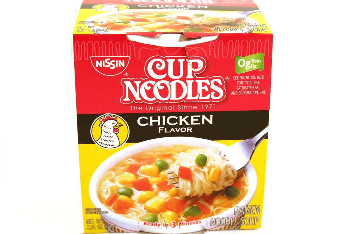 Nissin Chicken Cup Noodles, 2.25 Oz Each (Pack Of 24)