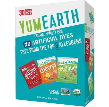 YumEarth Organic Variety Candy Box  30 Snack Packs.