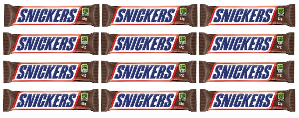 Snikers Peanut Milk Chocolate Candy Bar, Full Size Bars1.07 oz each (12 full size bars)