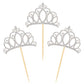 Donoter Silver Princess Crown Cupcake Toppers - 24 Count for Birthday Baby Shower Party Decorations