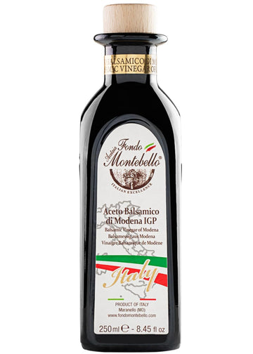 FONDO MONTEBELLO Balsamic Vinegar of Modena IGP, Dense & Sweet-and-Sour, 8.45 fl. oz. (250ml)