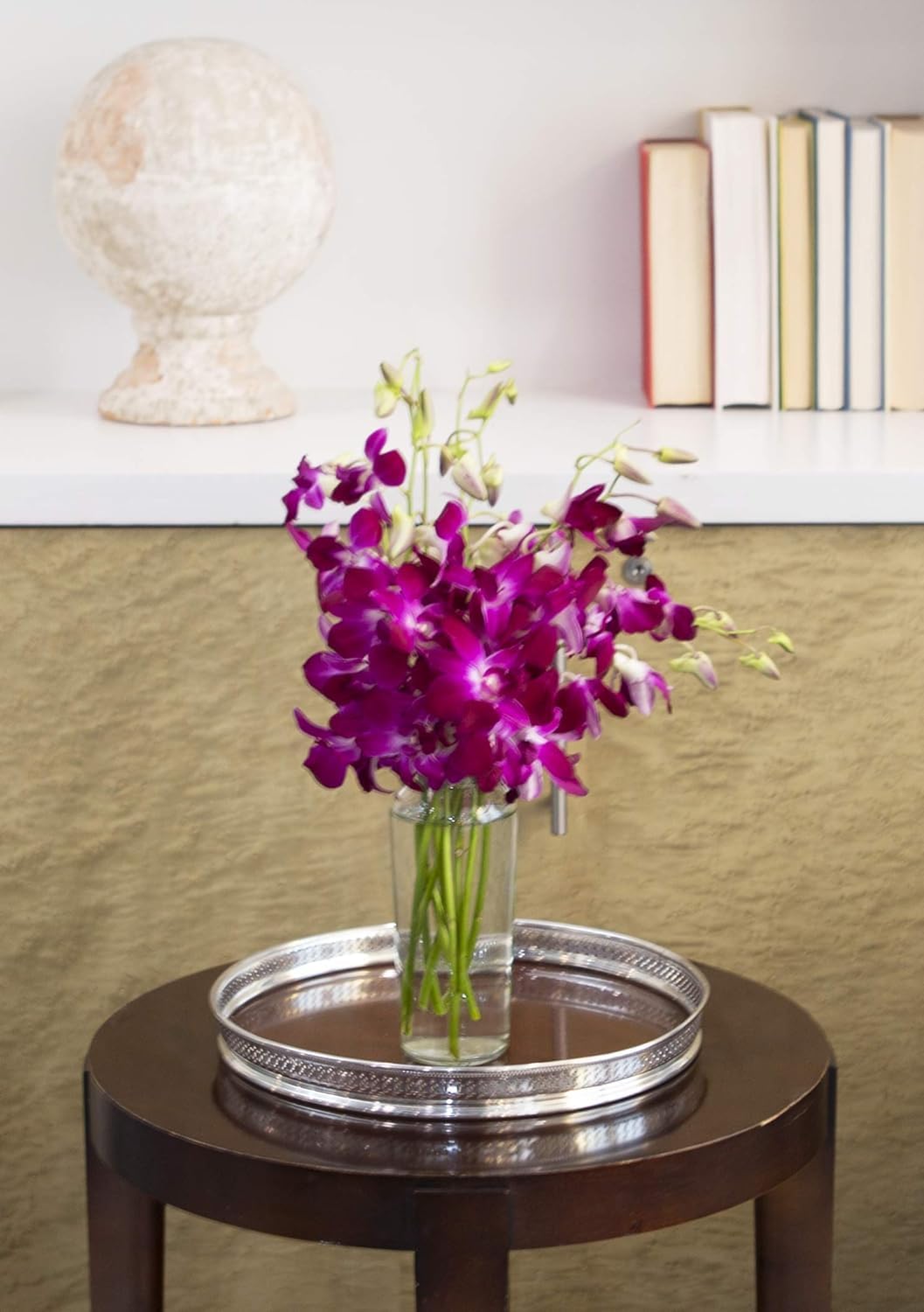 KaBloom Flowers - Mothers Day Collection - 20 Purple Orchid with vase  Gift for Birthday  Sympathy  Anniversary  Get Well  Thank You  Valentine  Mothers Day Fresh Flowers