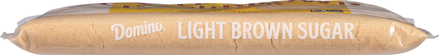 Domino Light Brown Sugar, 2 lb Zipper Bag (2-Pack) - Ideal Sugar for Baking and Desserts - Includes Bonus Recipe Card