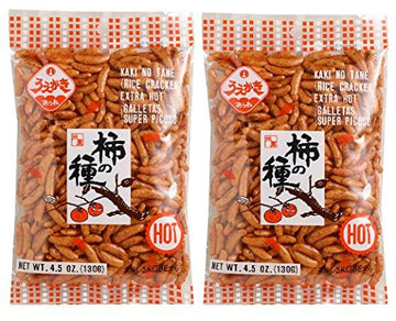 Japanese Traditional Rice Crackers : Nori Maki Arare/ Kaki No Tane 2Packs (Kaki No Tane Hot)
