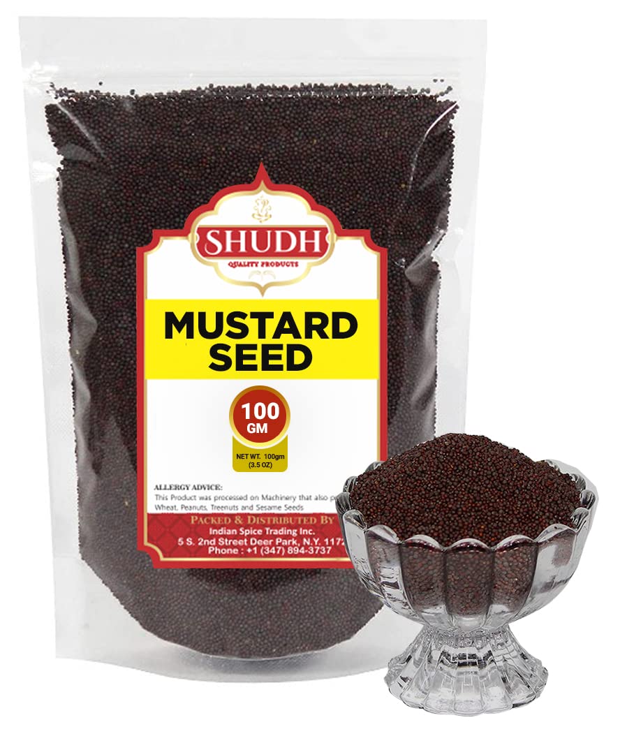 Shudh Black Mustard Seeds 3.5 Oz | 100Gm | Whole Spice (Kali Rai) ~ All Natural | Gluten Friendly | Non-Gmo | Vegan | Indian Ori