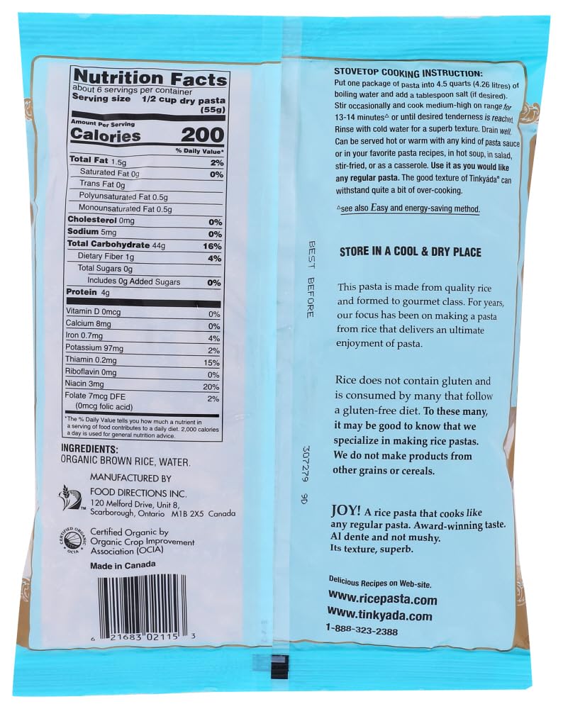 Tinkyada Pasta - Brown Rice Pasta Penne Organic - 12 Oz (Pack Of 2)