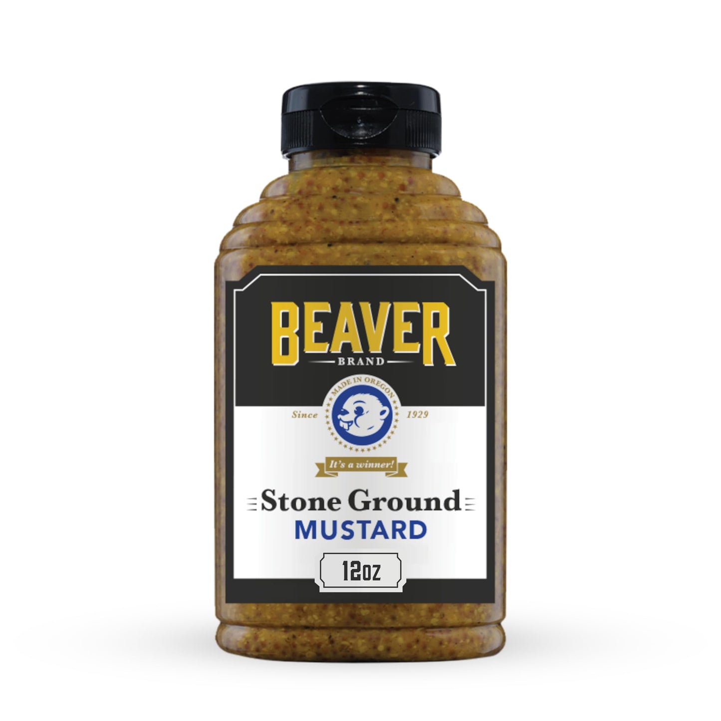 BEAVER Stone Ground Mustard - 12 oz Squeeze Bottle, Pack of 1